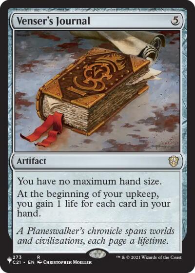 Venser's Journal (The List) from LIST #C21-273, Magic: The Gathering card