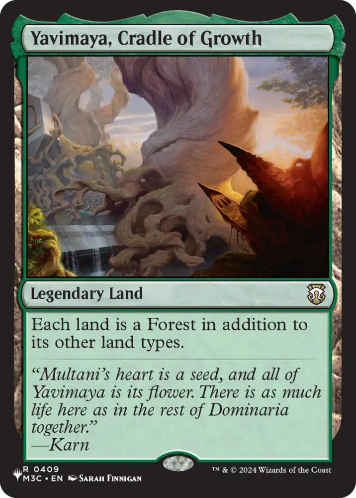Yavimaya, Cradle of Growth (The List) from The List Reprints (LIST) #M3C-409, Magic: The Gathering card