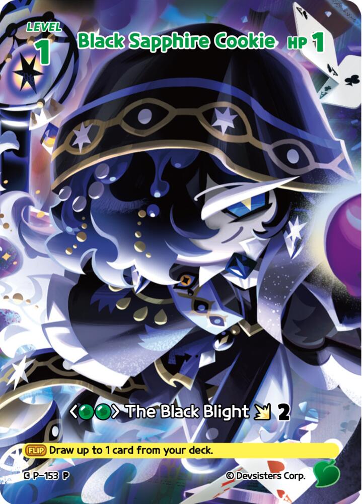 Black Sapphire Cookie (153) - Promotion Cards - CookieRun