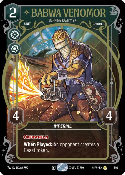 Babwa Venomor - Burning Kashyyyk (Prestige Foil) Homeworlds card price