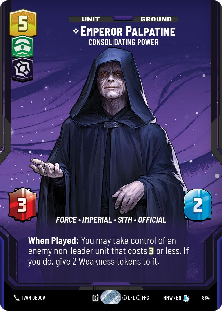 Emperor Palpatine - Consolidating Power (Prestige Foil) 884/912 (HMW) — Homeworlds