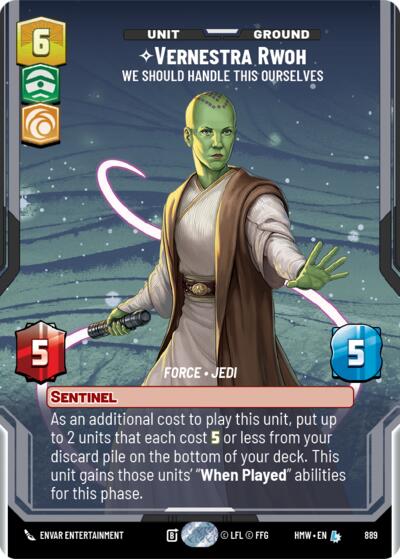 Vernestra Rwoh - We Should Handle This Ourselves (Prestige Foil) Homeworlds card price