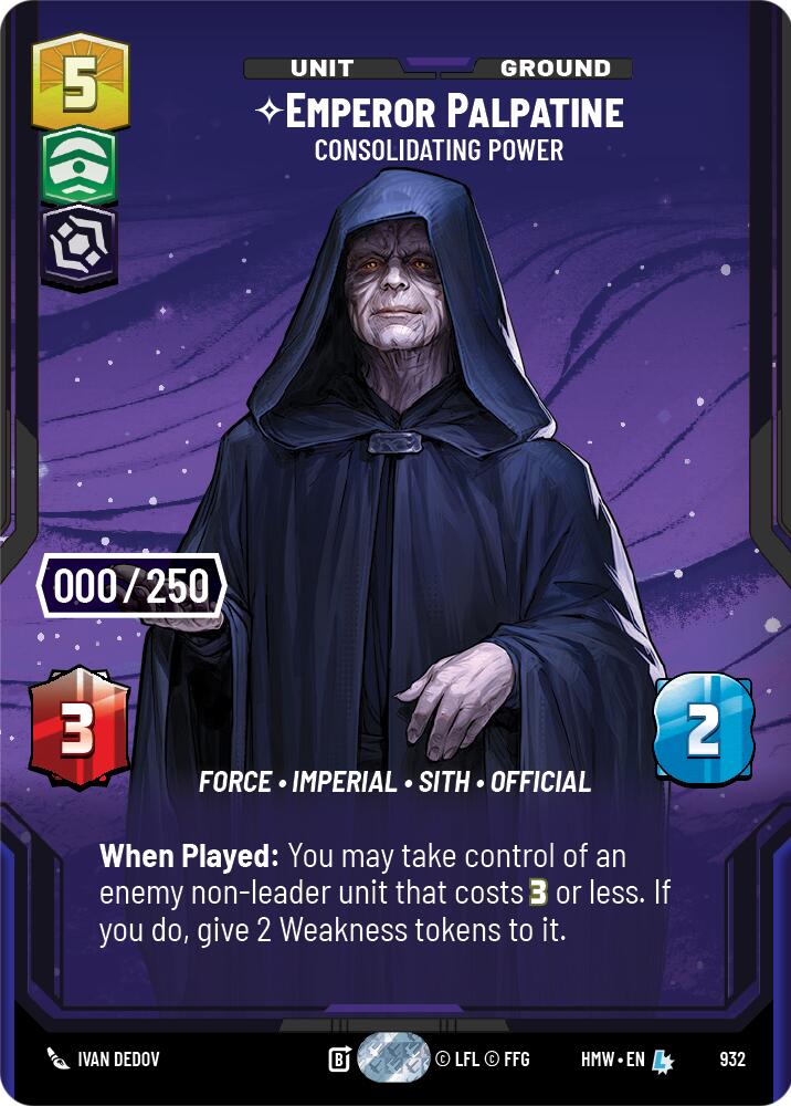 Emperor Palpatine - Consolidating Power (Serialized) 932/912 (HMW) — Homeworlds