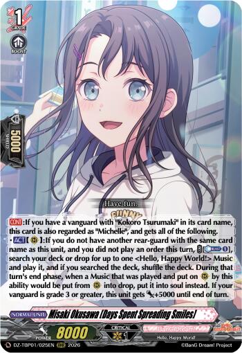 Misaki Okusawa [Days Spent Spreading Smiles] - DZ-TBP01: BanG
