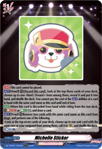 Michelle Sticker - DZ-TBP01: BanG Dream! Girls Band Party
