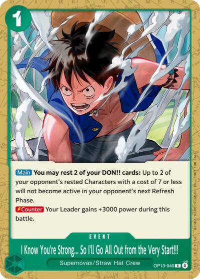 I Know You're Strong... So I'll Go All Out from the Very Start!!! (Tournament Pack 2026 Vol. 4) OP13-040 One Piece card