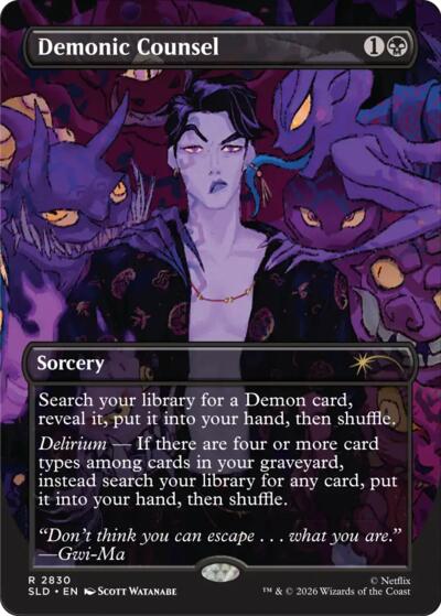 Demonic Counsel (Secret Lair) from SLD #2830, Magic: The Gathering card