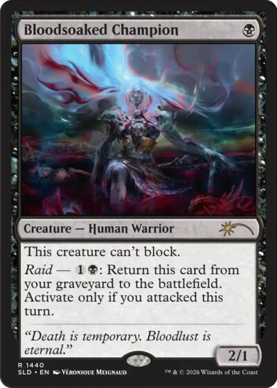 Bloodsoaked Champion (Secret Lair) from SLD #1440, Magic: The Gathering card