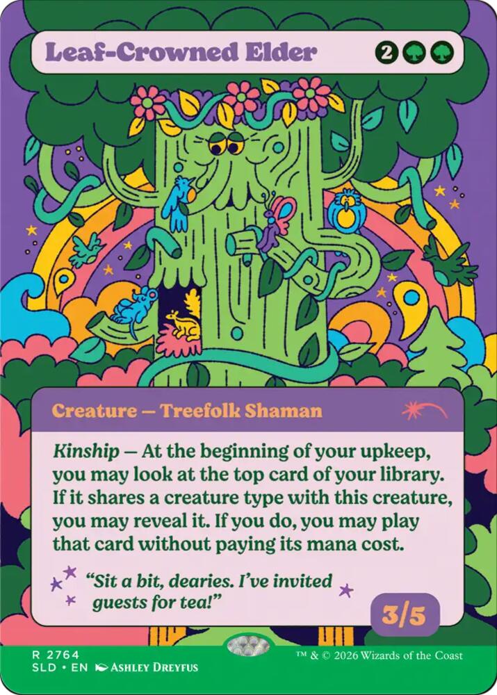 Leaf-Crowned Elder (Secret Lair) from Secret Lair Drop Series (SLD) #2764, Magic: The Gathering card