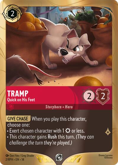 Tramp - Quick on His Feet Lorcana card