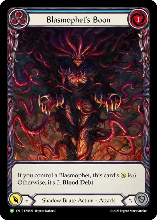 Blasmophet's Boon - FAB521 FAB521/1230 (PR) — Flesh and Blood: Promo Cards