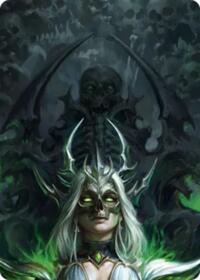 Malice, Domina of the Dead // Levia, Shadowborn Abomination Double Sided Art Card (Top Center)