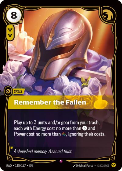 Remember the Fallen Radiance card price