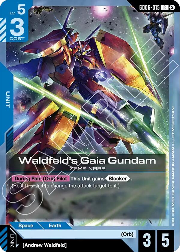 Waldfeld's Gaia Gundam (Stardust Trails) — Gundam Card Game card
