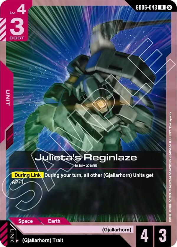 Julieta's Reginlaze (Stardust Trails) — Gundam Card Game card