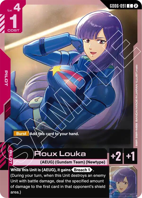 Roux Louka (Stardust Trails) — Gundam Card Game card