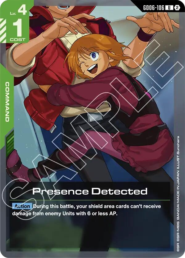 Presence Detected (Stardust Trails) — Gundam Card Game card