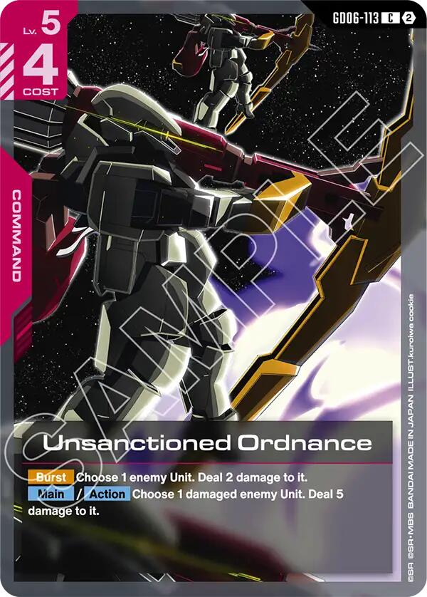 Unsanctioned Ordnance (Stardust Trails) — Gundam Card Game card