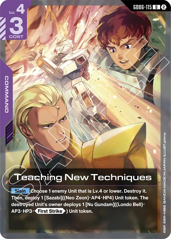 Teaching New Techniques (Stardust Trails) — Gundam Card Game card