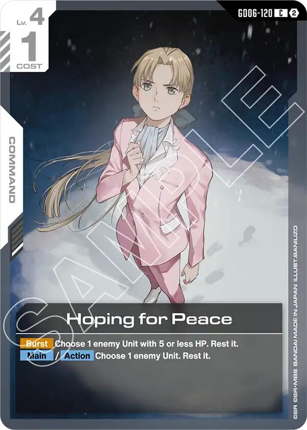Hoping for Peace (Stardust Trails) — Gundam Card Game card