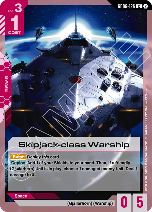 Skipjack-class Warship (Stardust Trails) — Gundam Card Game card