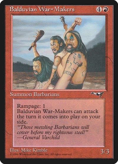 Balduvian War-Makers (Gen. Varchild Flavor) from ALL #66a, Magic: The Gathering card