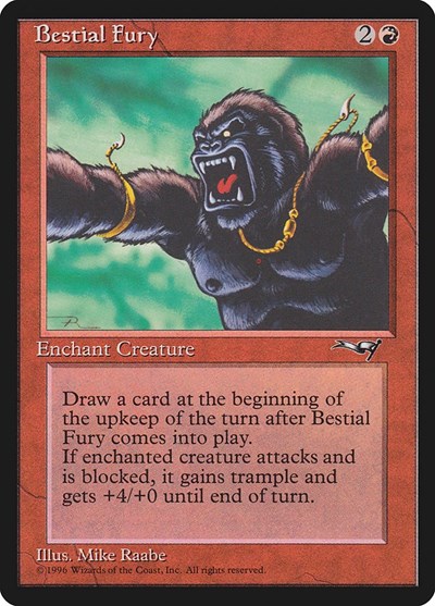Bestial Fury (Facing Left) from ALL #67a, Magic: The Gathering card