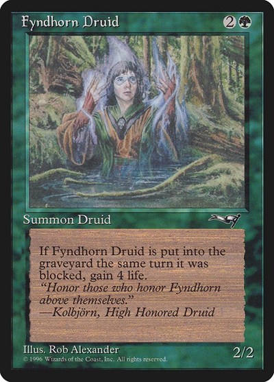 Fyndhorn Druid (Facing Right) from ALL #90b, Magic: The Gathering card