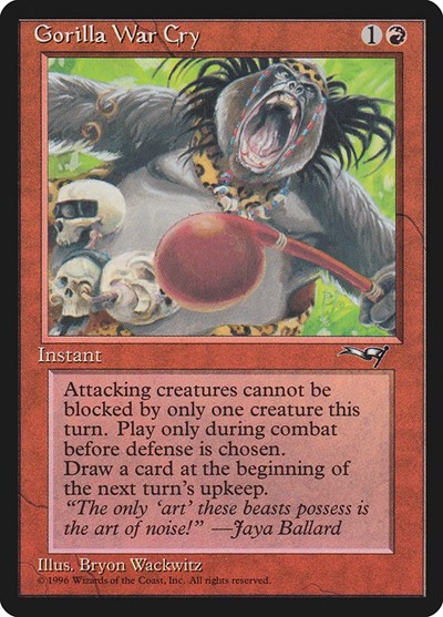 Gorilla War Cry (Red Club) from ALL #73a, Magic: The Gathering card