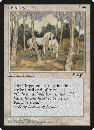 Noble Steeds (Trees in Forefront) from ALL #11a, Magic: The Gathering card