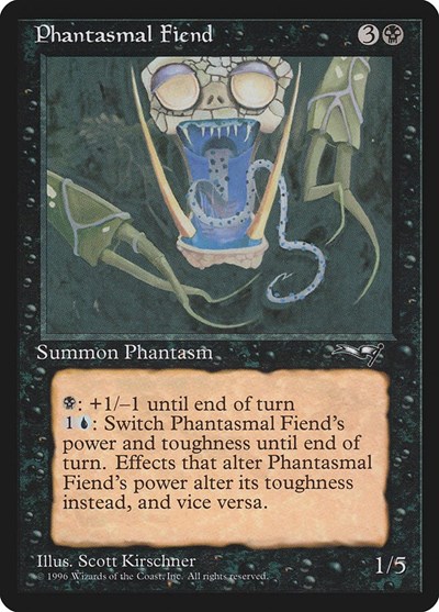 Phantasmal Fiend (Close-up) from ALL #57a, Magic: The Gathering card