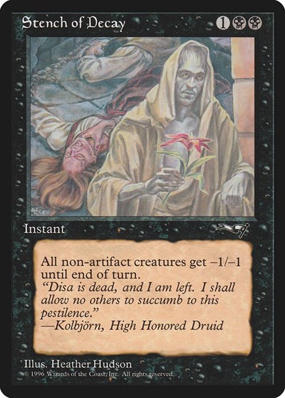 Stench of Decay (Red Flower) from ALL #61a, Magic: The Gathering card