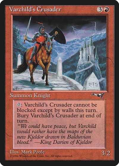 Varchild's Crusader (Castle) from ALL #82a, Magic: The Gathering card