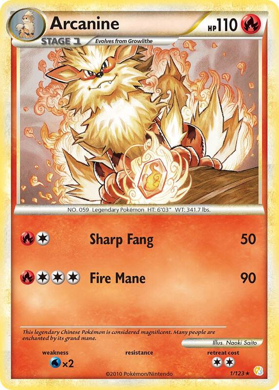 Arcanine 1/123 from HeartGold SoulSilver