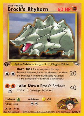 Brock's Rhyhorn (22) - Gym Heroes - Pokemon - TCGplayer.com