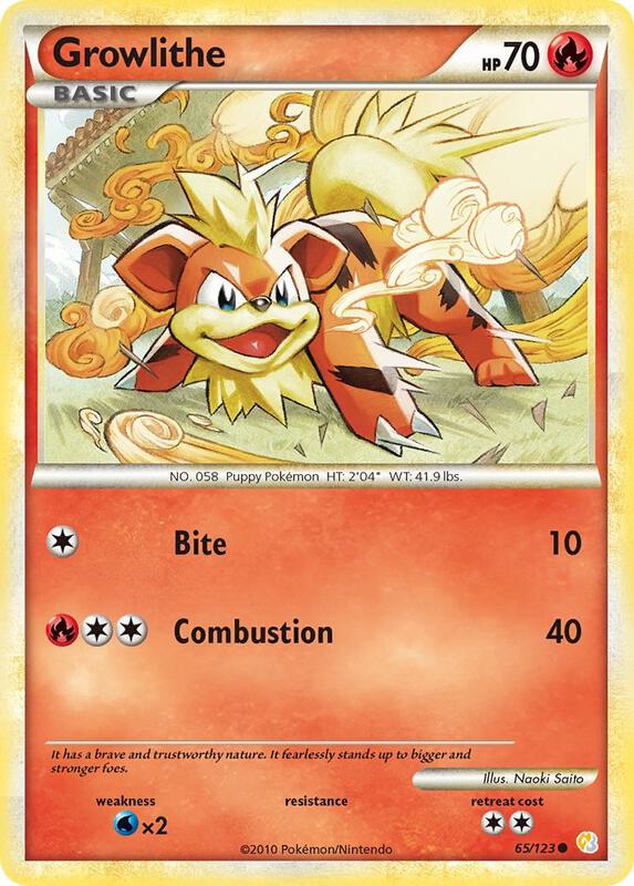 Growlithe 65/123 from HeartGold SoulSilver