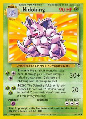 【ARS10+】ニドキング/Nidoking Holo 旧裏 pokemon Pokemon Japanese Nidoking Holo Rare Base Set No. 034 | eBay