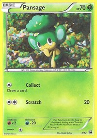 Pansage #002/012 from McDonald's Promos 2012 Pokemon card image