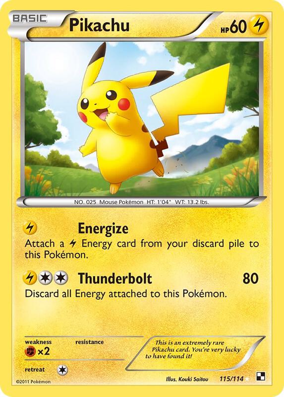 Pikachu 115/114 from Black and White