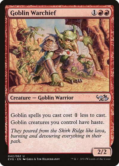 Goblin Warchief from DD3 #42, Magic: The Gathering card