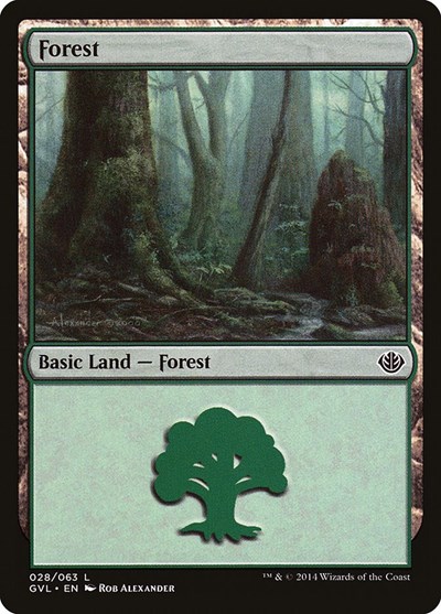 Forest (from GVL) from DD3 #28, Magic: The Gathering card