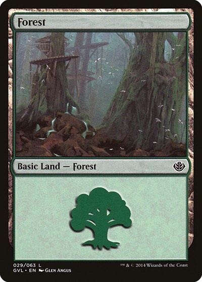 Forest (from GVL) from DD3 #29, Magic: The Gathering card