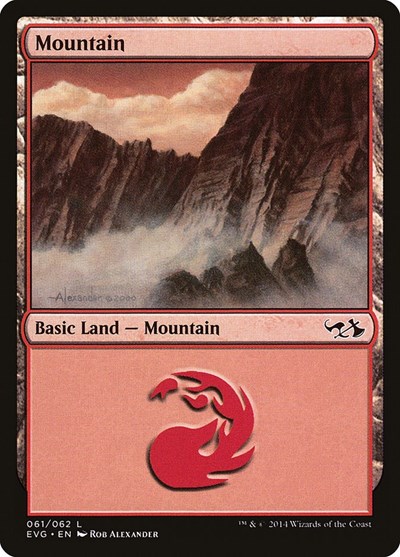 Mountain (from EVG) from DD3 #61, Magic: The Gathering card
