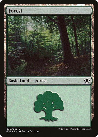 Forest (from GVL) from DD3 #30, Magic: The Gathering card