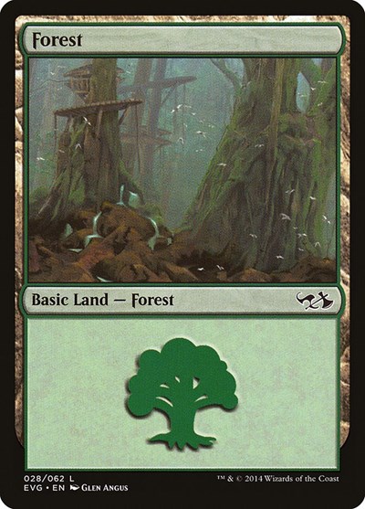 Forest (from EVG) from DD3 #28, Magic: The Gathering card
