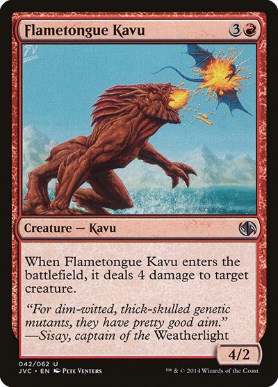 Flametongue Kavu from DD3 #42, Magic: The Gathering card