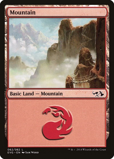 Mountain (from EVG) from DD3 #62, Magic: The Gathering card