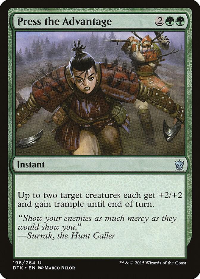 Press the Advantage 196 card